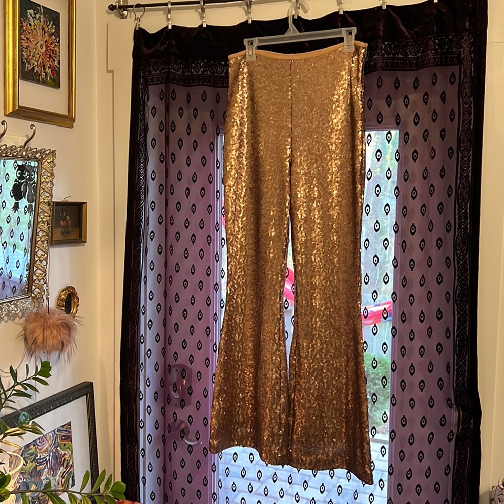 Anthropologie champagne sequin bells!